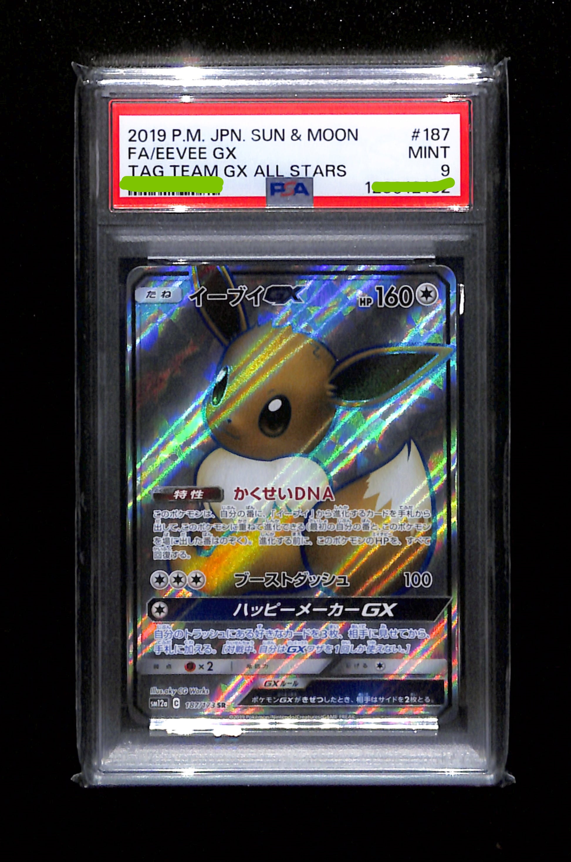 PSA 9 Eevee GX 187/173 SR sm12a Tag All Stars Japanese